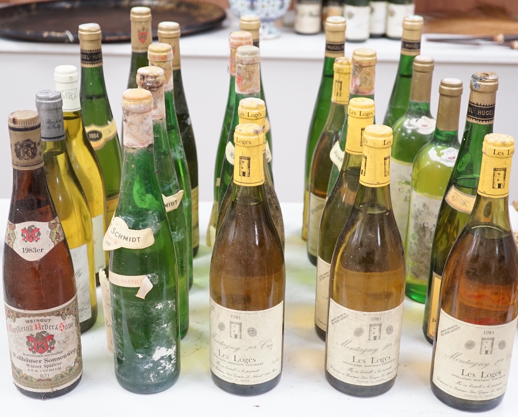 White wine - Six bottles of Les Loges 1983, various bottles of Gewürztraminer etc (24)
